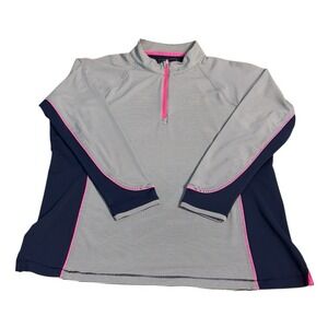 Peter Millar Womens XL 1/4 Zip Golf Pullover Stretch UPF 50+ Sun Long Sleeve